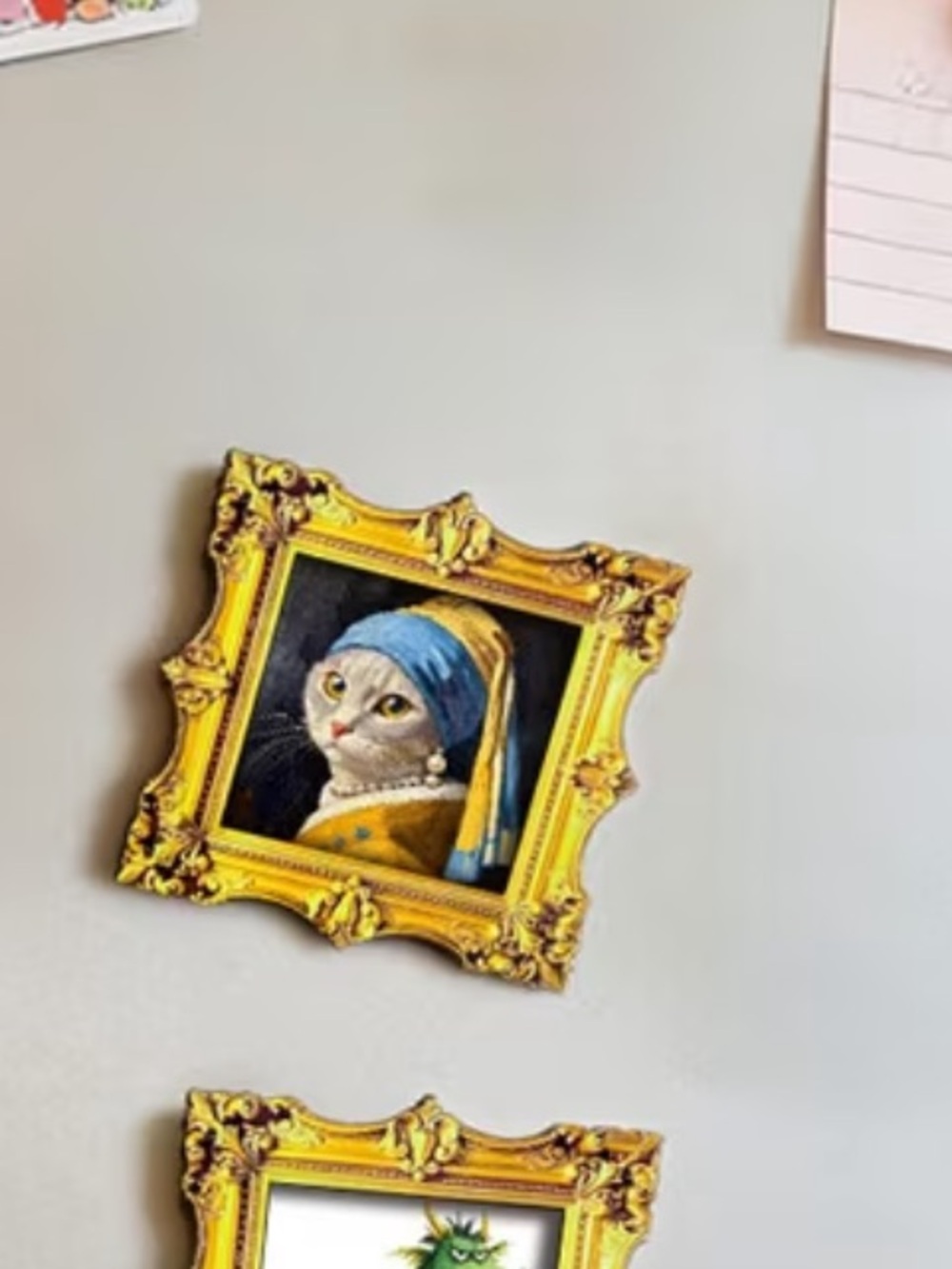Girl With a Pearl Earring Cat Fridge Magnet Vintage Cat Art